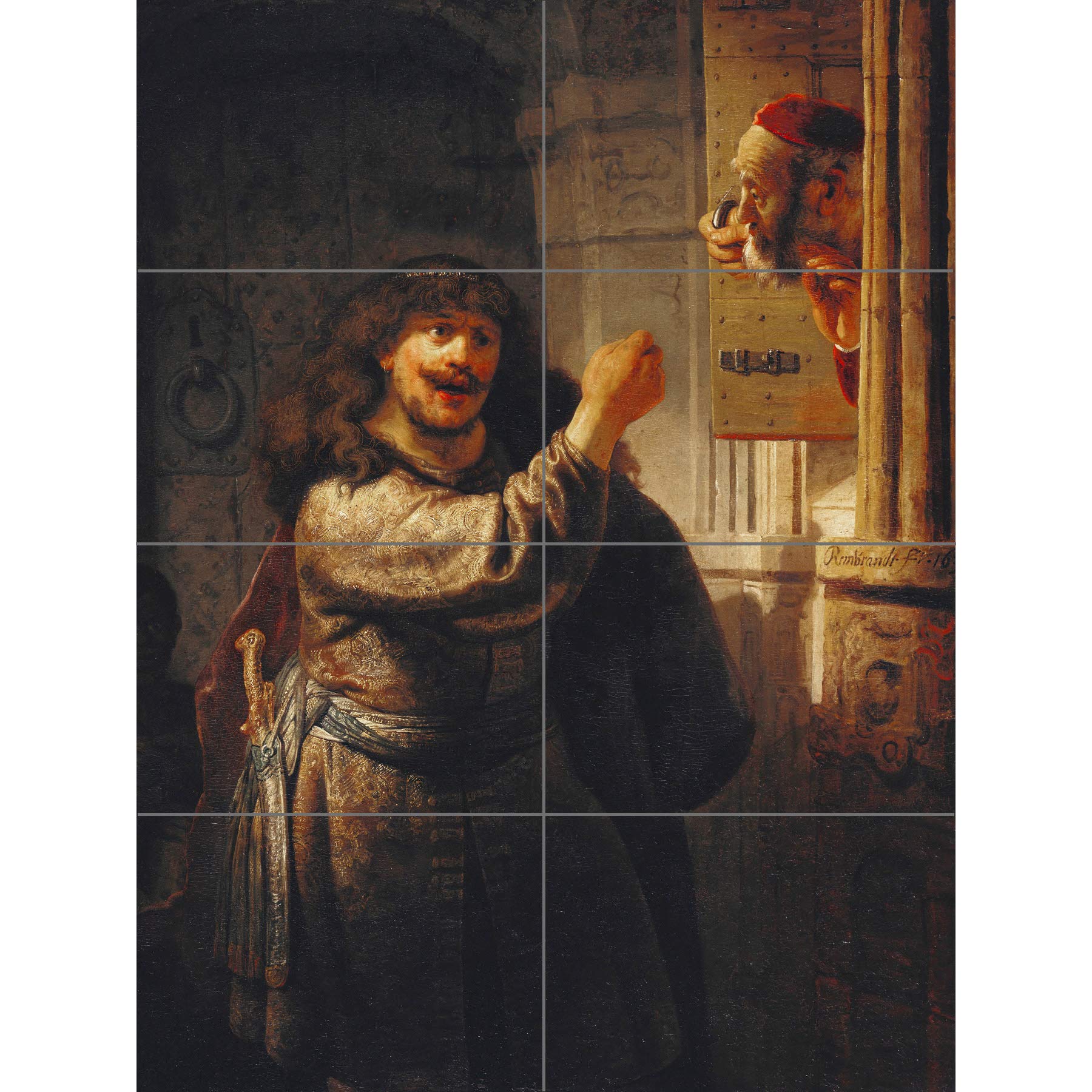 Artery8 Rembrandt Samson Threatened His Father In Law XL Giant Panel Poster (8 Sections)