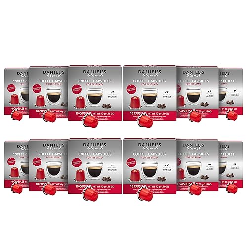 Nuevas cápsulas de café de aluminio Daniels Blend compatibles con máquina Nespresso, certificado Kosher (Fortissimo, 120 cápsulas)