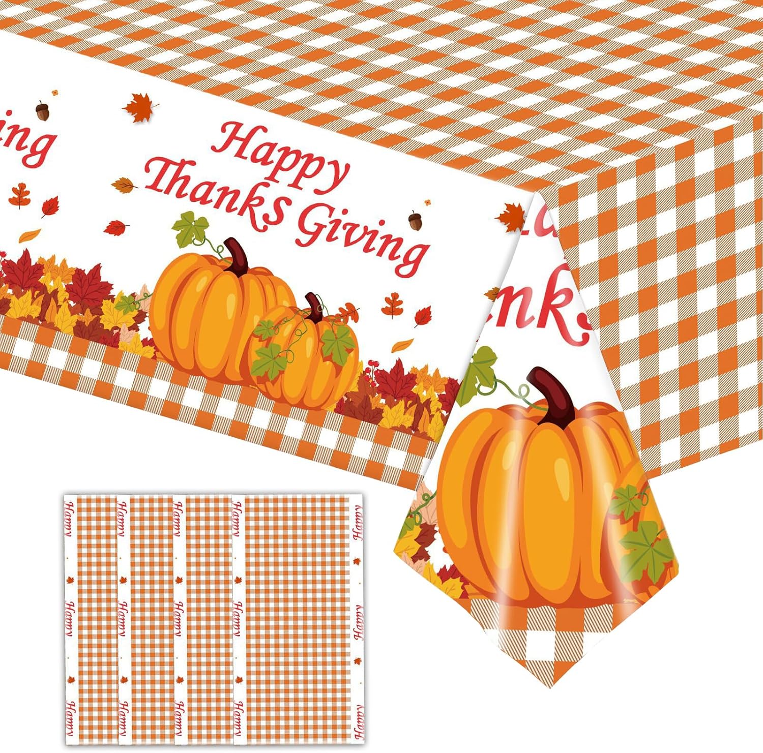 4 Pack Fall Plastic Tablecloths,Thanksgiving Tablecloth 54
