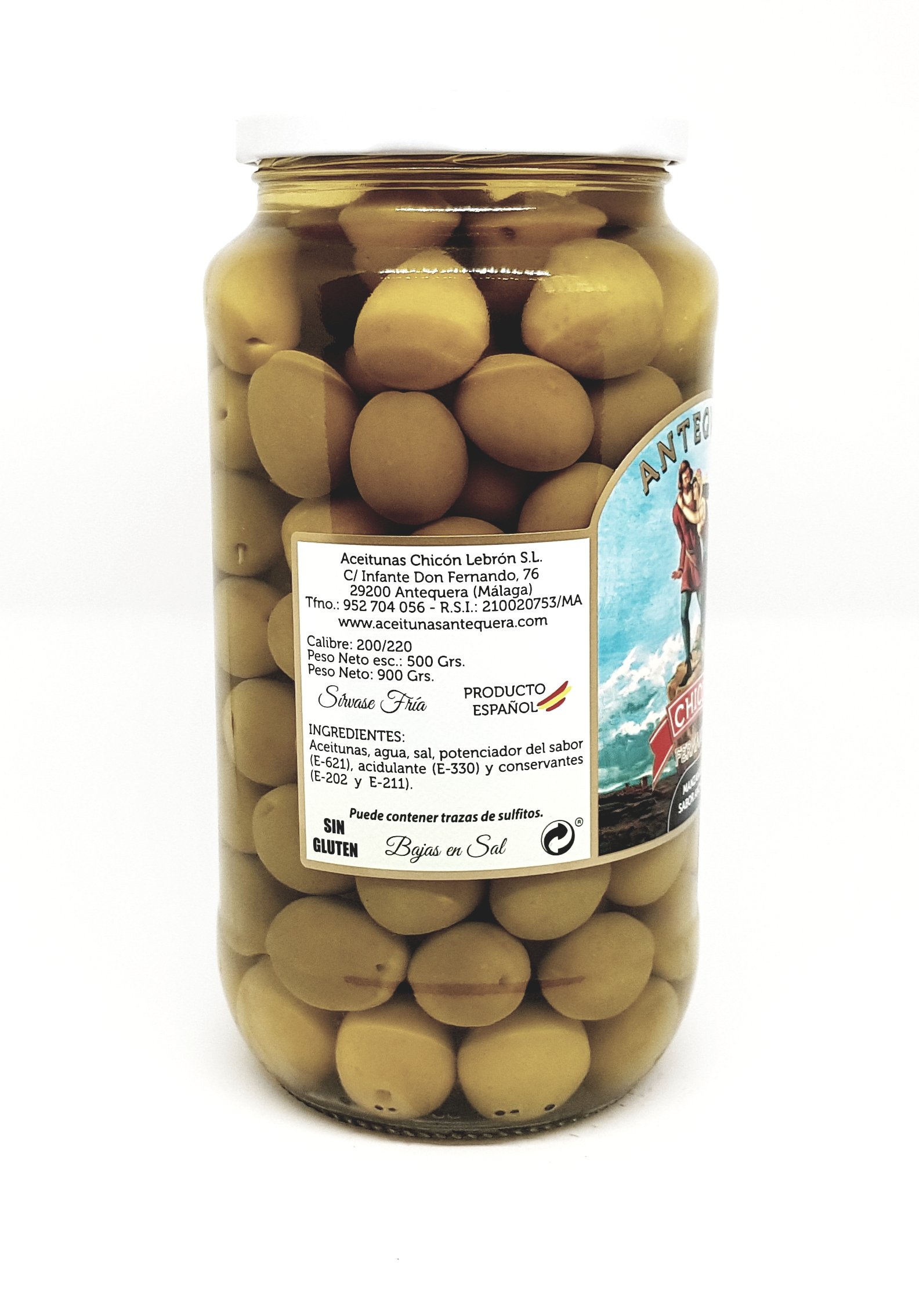 ACEITUNAS MANZANILLA SABOR ANCHOA CHICON 500 gr 2 sztuki