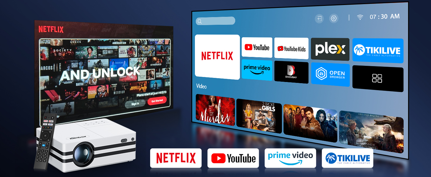 Amazon.co.jp: プロジェクター Netflix公式 iSinbox 高輝度