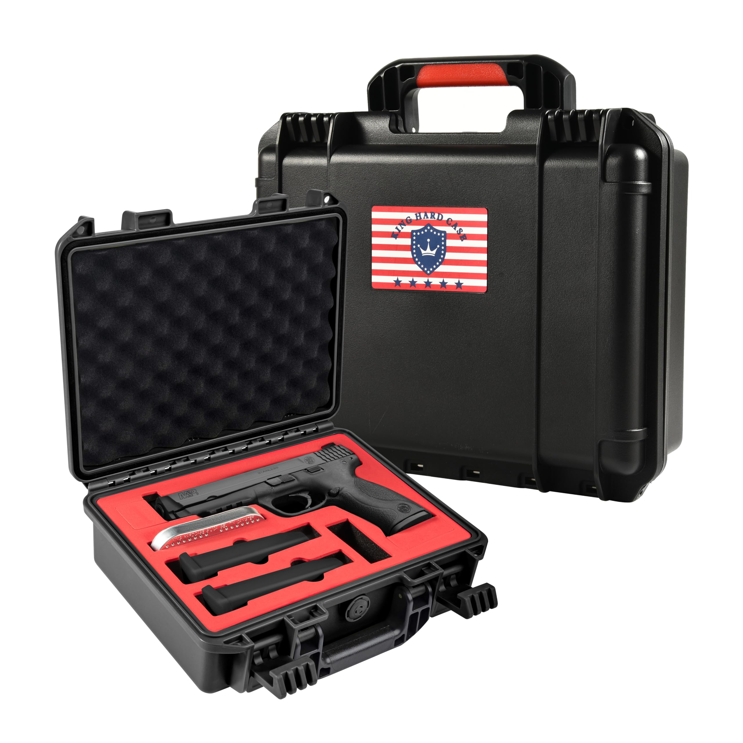 S&W M&P 9mm Pistol Case - M&P 9 Gun Case TSA Approved, Waterproof, Shockproof, Pre-Cut Foam, Fits 3 Magazines & Includes Desiccant. Great for Smith & Wesson MP9 Case