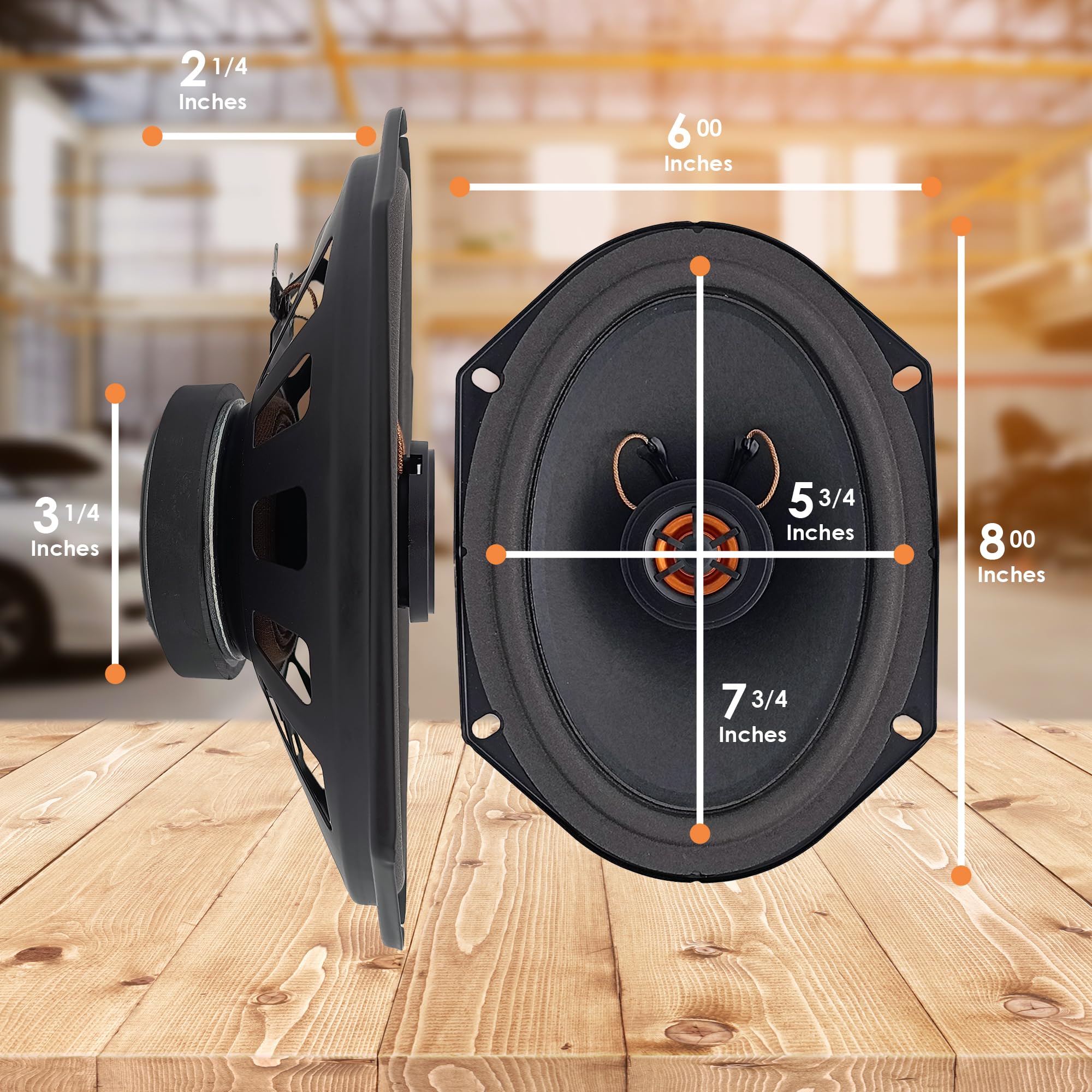 Amazon.com: Audiobank AB682S 5x7 / 6x8 Inches 1300 Watt Max Power