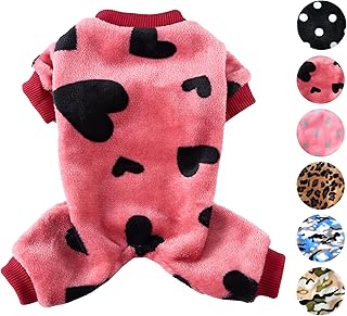 Dog Pajamas for Small Dogs Girl Boy Fall Winter Warm Dog Onesie Pjs Cold Weather Puppy 4 Legged Sweater Clothes for Chihuahua Yorkie Teacup Jumpsuit Cute Pet Outfits Apparel Coats (X-Small, Love)