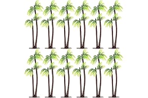 PRETYZOOM Artificial Plastic Palm Trees Hawaiian Party Decorations