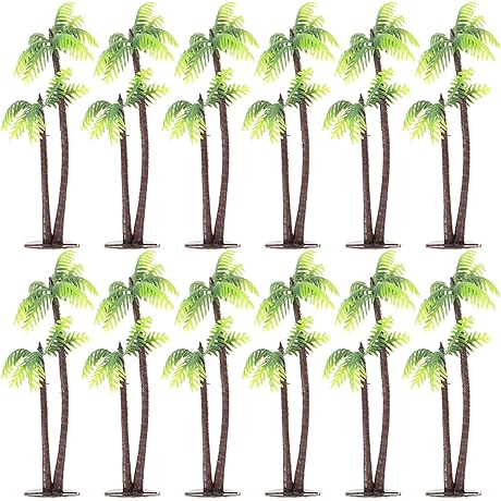 PRETYZOOM Artificial Plastic Palm Trees Hawaiian Party Decorations