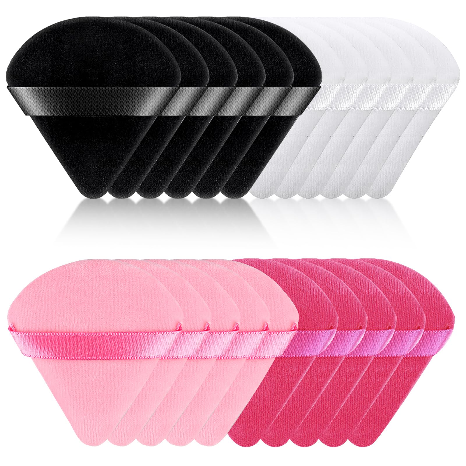 Set de 20 Esponjas Cosméticas de Maquillaje en Forma de Triángulo - Aplicador de Polvo Suelto, Almohadillas de Puf, Esponja de Maquillaje para Base Líquida y Compacta - Multiuso, Uso Húmedo y Seco