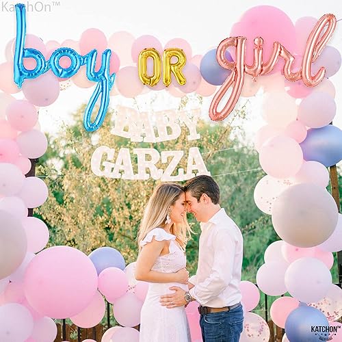 Miniatura 5 de KatchOn, Globo de escritura para niños o niñas, 36 pulgadas, globos de aluminio para revelación de género para decoraciones de revelación de género,