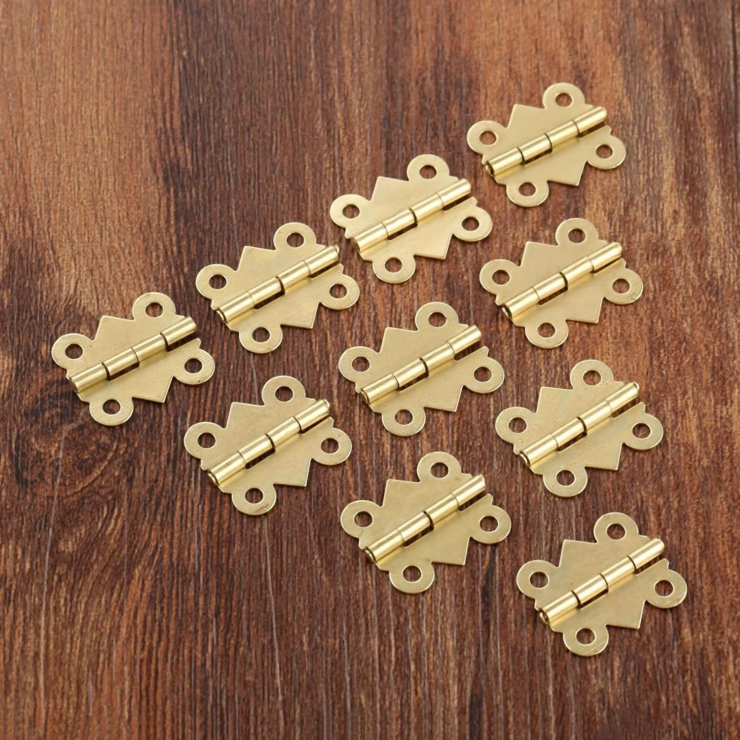 40Pcs 20mm x17mm Gold Mini Butterfly Door Hinges 4 Holes Cabinet Drawer Jewellery Box Decorative Hinge for Furniture Fittings