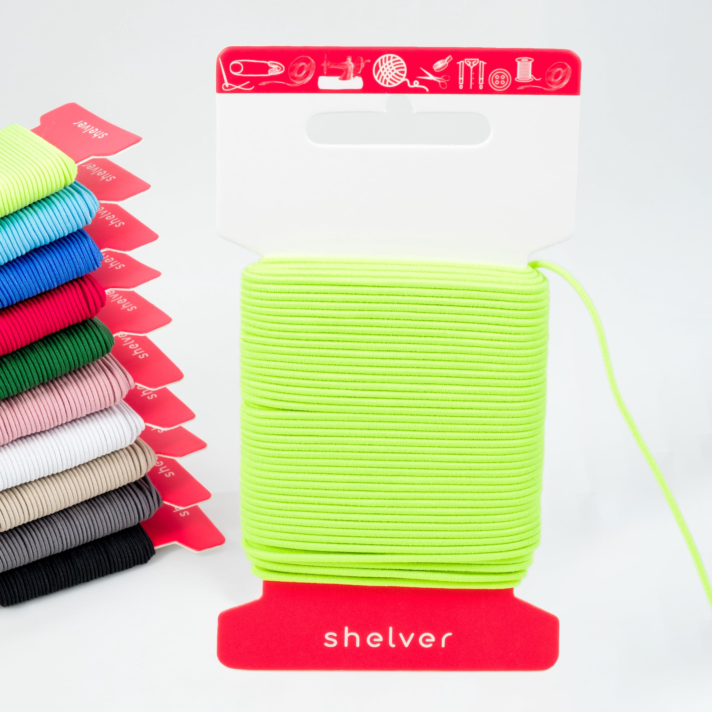 Shelver Z13 - Neon Yellow Premium Elastic Cord, 1.5Mm Neon Yellow, 20M