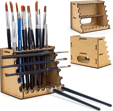 PROSCALE Brush Holder & Tool Organizer for Hobby, Miniatures & Art, Tabletop Paint Station Accessory for Brushes, Hobby Tools and Small Accessories, Clean Desk + Fast Access