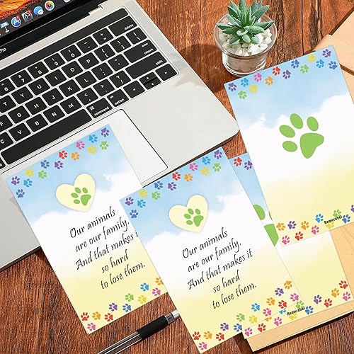 Miniatura 7 de Tarjetas de condolencias para mascotas con sobres, paquete de 2 tarjetas de felicitación de condolencias para perros, tarjetas de condolencias para