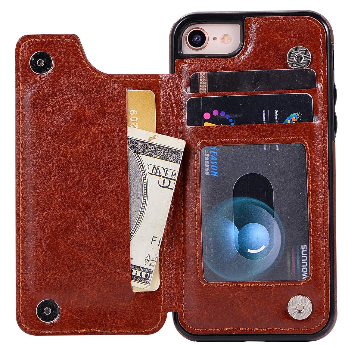 ZYZX Wallet Case for Apple iPhone SE 2020/2022 with Card
