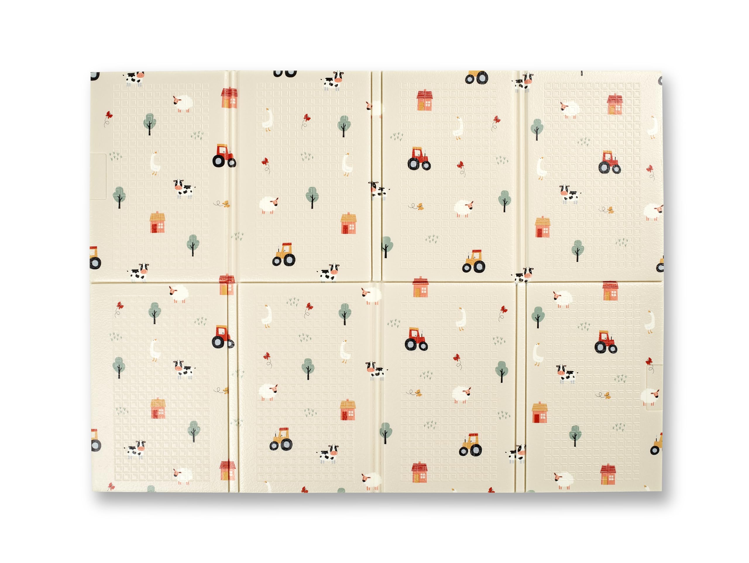 Nuby Foldable Reversible Baby Play Mat, 90 x 120 cm, 0M+, Farmyard