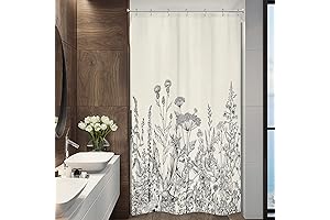 Riyidecor Half Size Shower Curtain for Small Bathtubs and Showers
