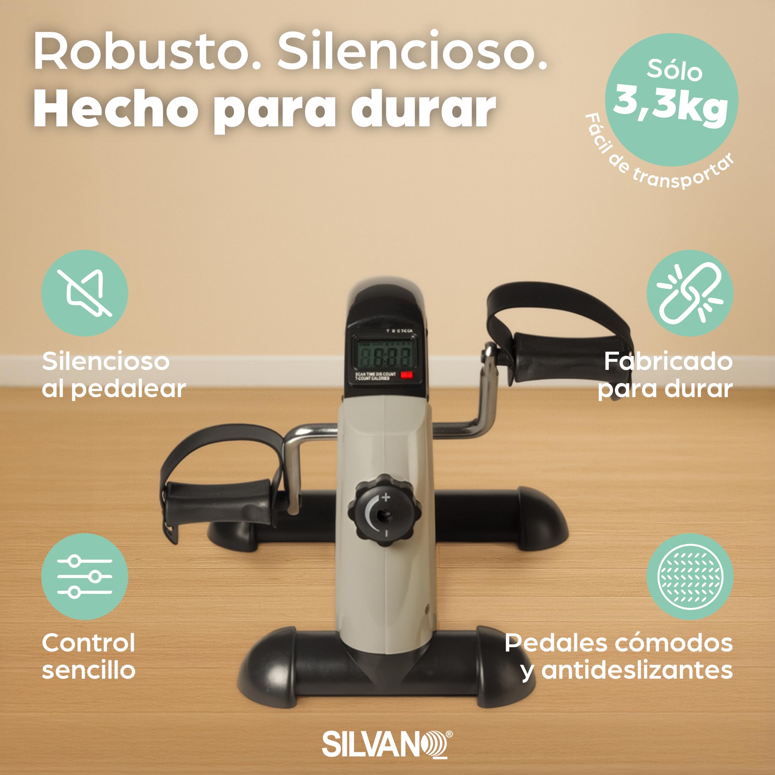 Pedales Estáticos Personas Mayores | Ejercicio en Casa | Pedaleador para Ancianos | Ejercitador de Piernas para Hacer Deporte Sentado | Mini Bicicleta de Gimnasia y Fisioterapia Fácil de Transportar