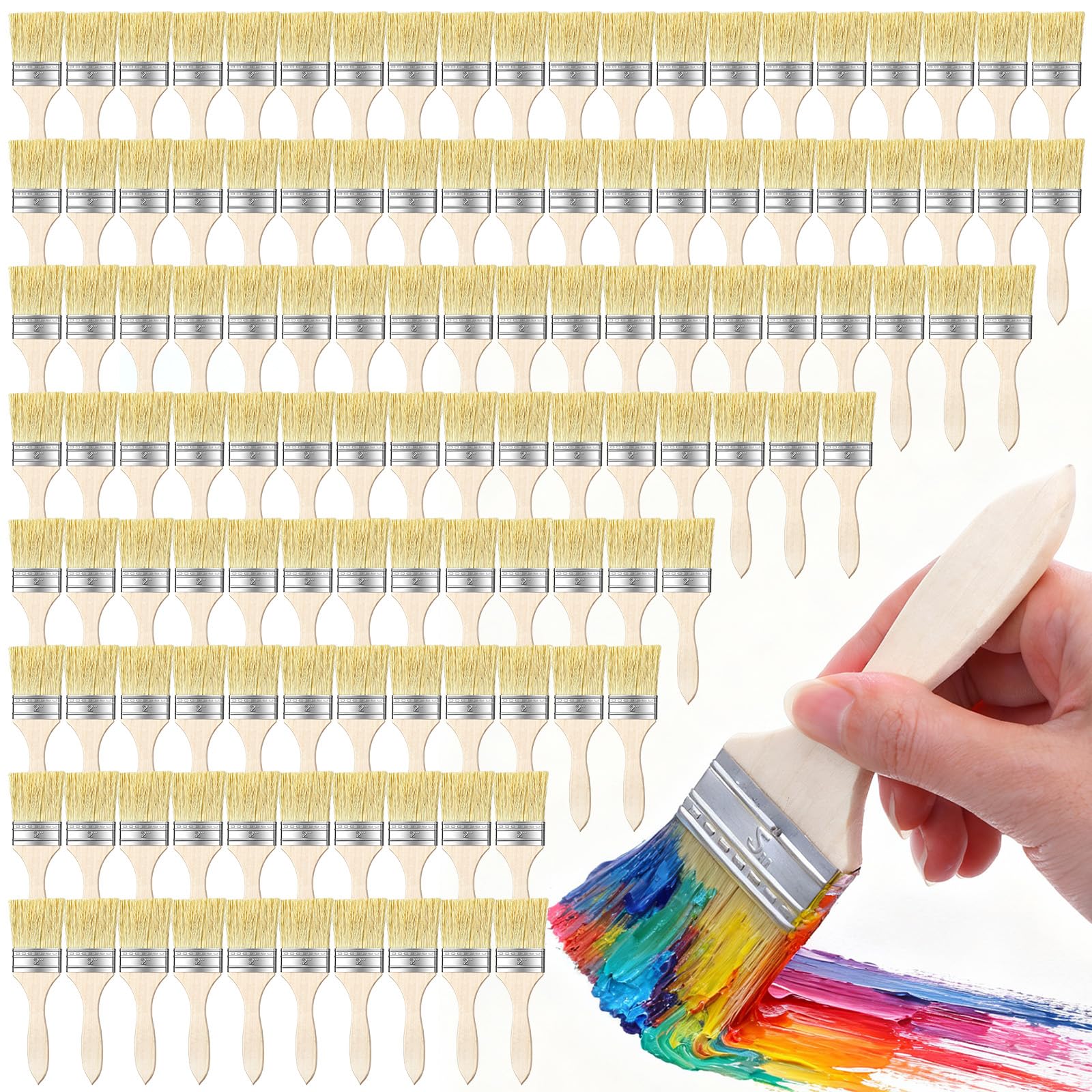 Juego de 120 pinceles de 5 cm, para pintura, barniz, pegamento, epoxi, manualidades, madera, paredes y muebles