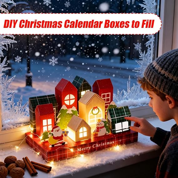 DIY Empty Advent Calendar - 2025 Christmas Countdown Calendar Decoration - Holiday Treat Wrapping Box - Chocolate Party Favor Boutique Department Store Office Teachers Students Neighbors