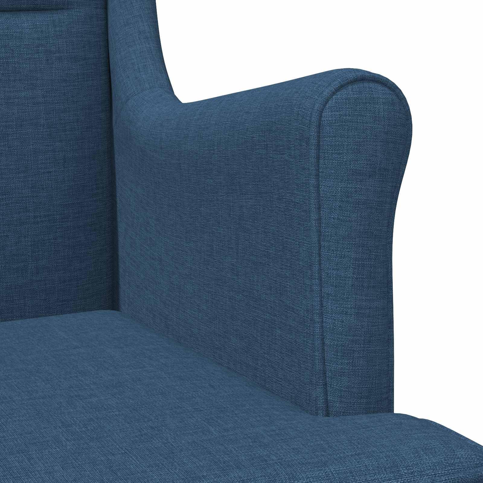 Comoda poltrona in tessuto blu con schienale alto, girevole, regolabile, ergonomica, durevole, ideale per soggiorno, camera da letto, salone, con braccioli, cuscino rimovibile