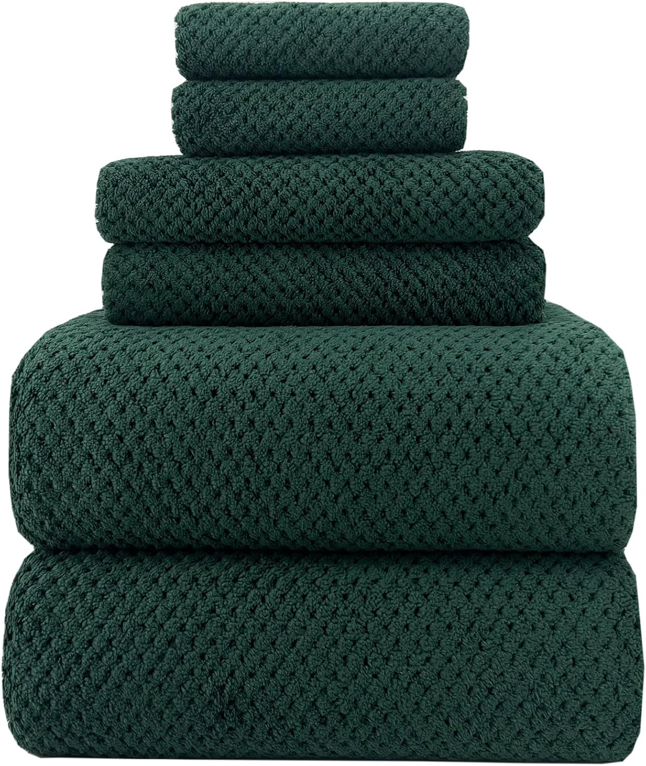 YTYC Towels,39x78 Inch Oversized Bath Sheets Towels for Adults Luxury Bath Towels Extra Large Sets for Bathroom Super Soft Highly Absorbent Microfiber Shower Towels 80% Polyester (Dark Green,6) 10_dark Green Bath Sheets Set-6 Piece