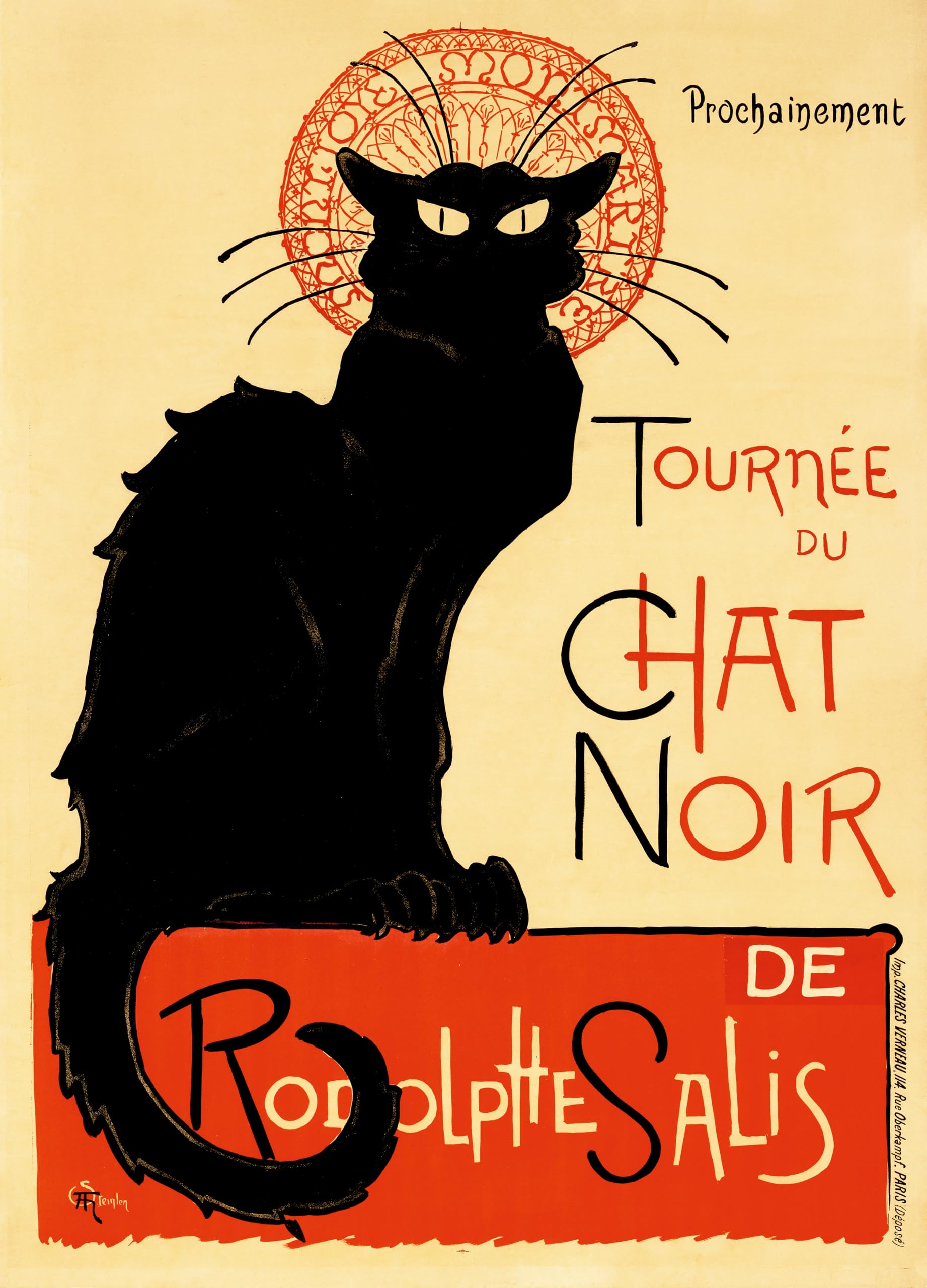 Papier de riz Chat Noir de Craft Kreatively, l'art du découpage sur meuble haut de gamme