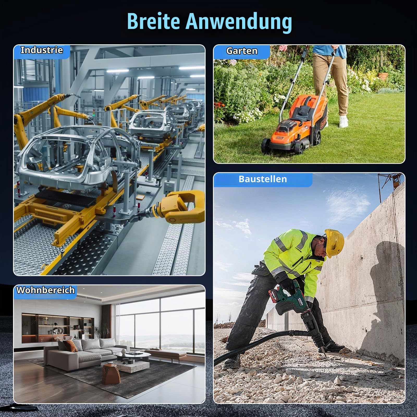 Baustromverteiler16A - IP67 Wasserdicht Stromverteiler mit FI Schalter Verteiler 6 Steckdosen, für Drinnen und Draußen Baustromverteile, Werkstätten und Fabriken
