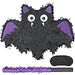Birchio Bat Pinatas Bundle with a Blindfold and Bat (16.5 x12.6x4 Inches), Perfect for kid\'s Birthday Parties Decoration, Animal Theme Party