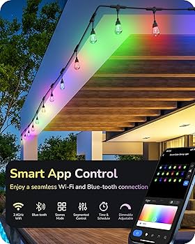 EDISHINE 96ft Smart Halloween Outdoor String Lights, Color
