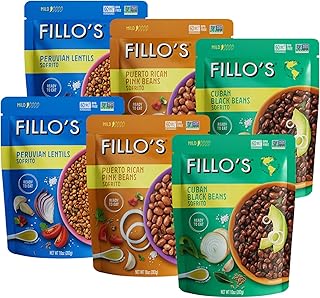 Fillo's Ready to Eat Beans Variety Pack | Black Beans, Lentils, & Pink B...
