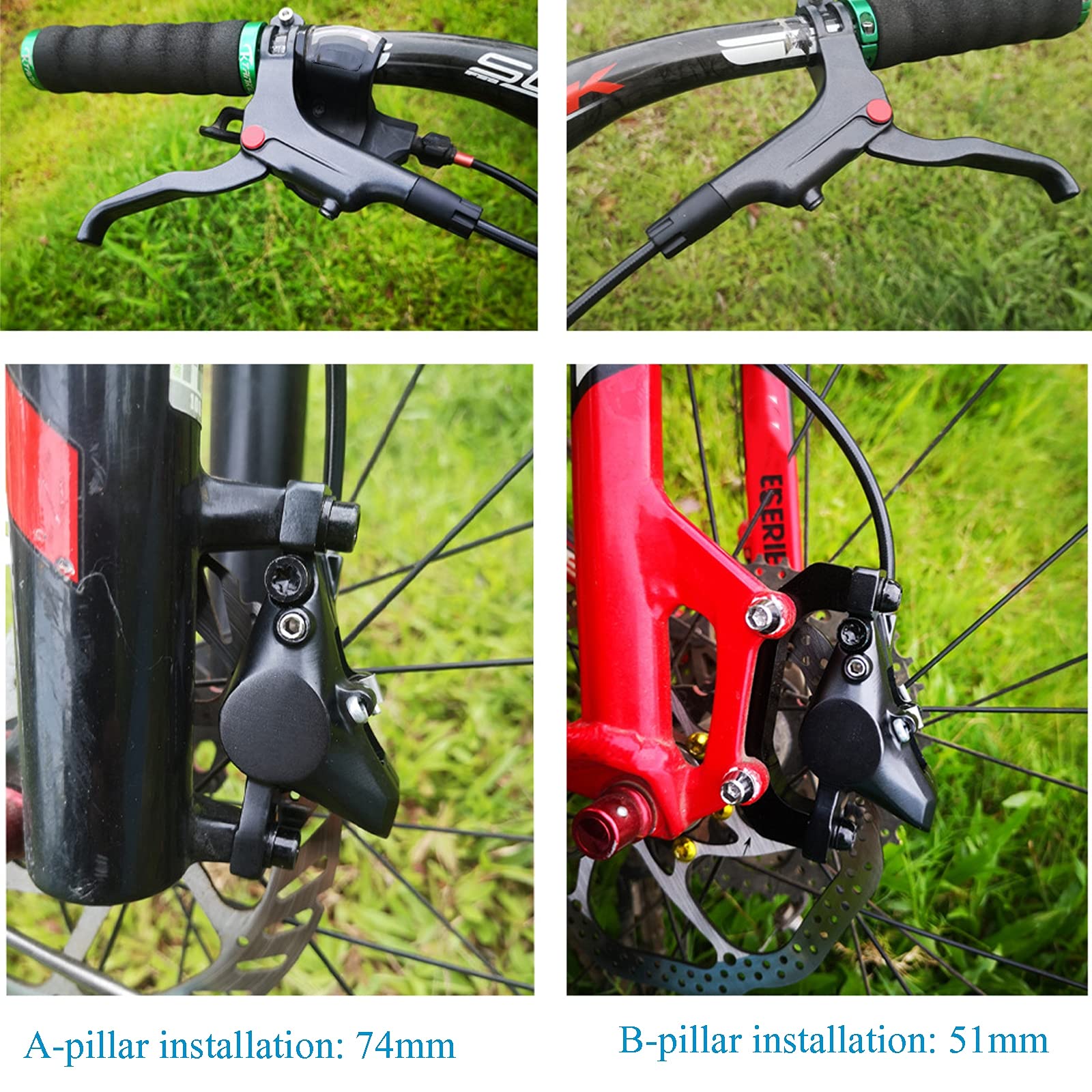 DYTWXG Freni a Disco Idraulici Set di Freni Idraulici per Mountain Bike Freno Idraulico Anteriore e Posteriore MTB con rotore a Disco flottante 160 mm, B