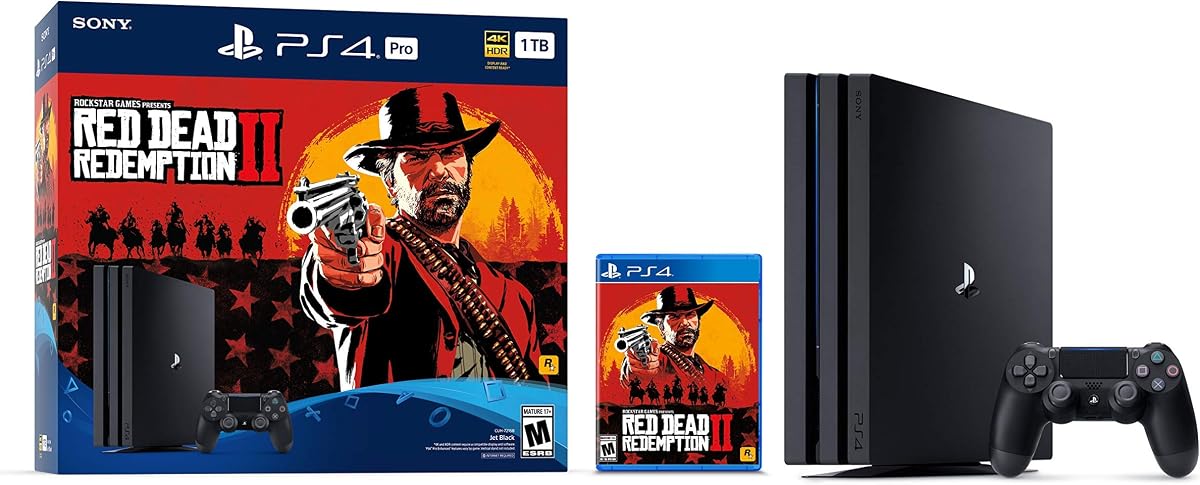 PlayStation 4 Pro 1TB Console - Red Dead Redemption 2 Bundle (Renewed)