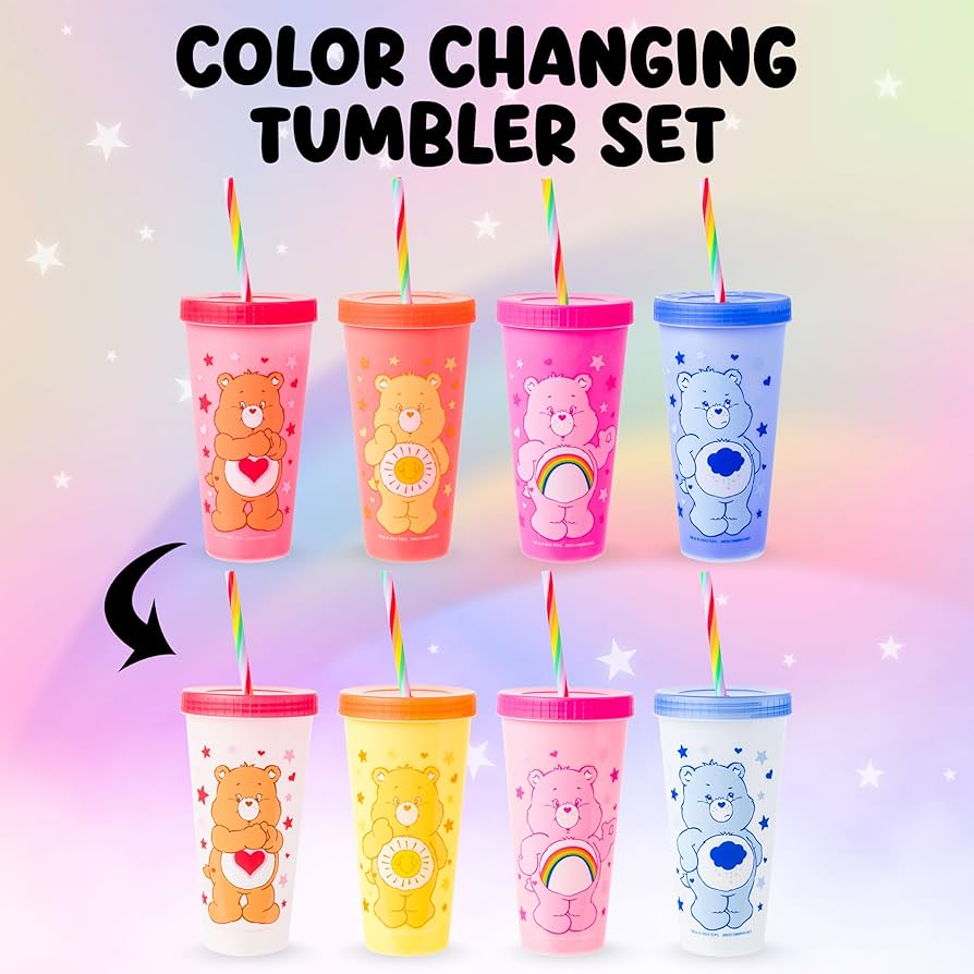 Silver Buffalo Care Bears Hearts and Stars 4 Pack Plastic Color