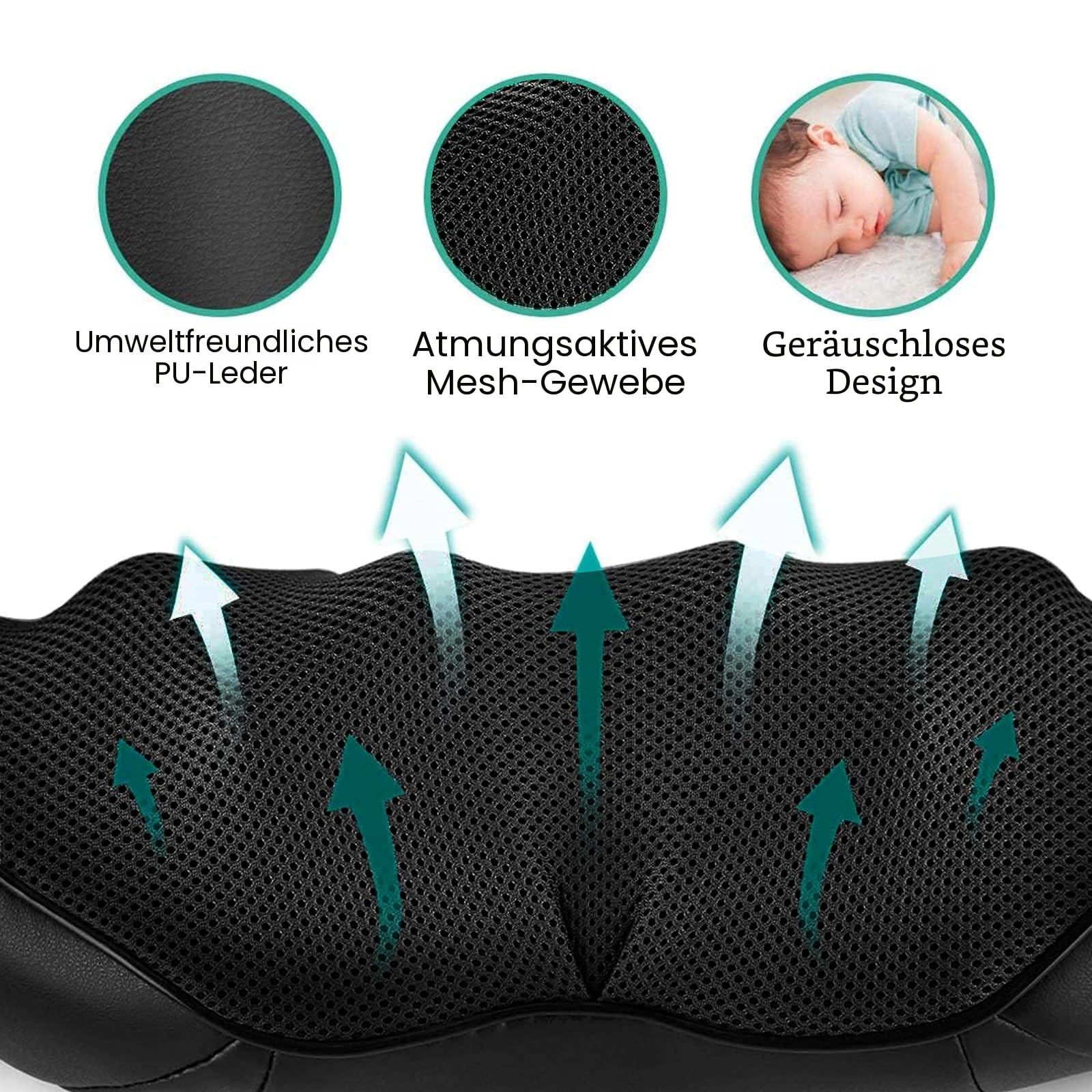 Medcursor Nackenmassagegerät mit Wärme, Tiefengewebe Shiatsu-Massagegerät, 3D Kneten Schulter und Rücken Massagekissen zur Schmerzlinderung, geeignet für Zuhause, Büro, Schwarz