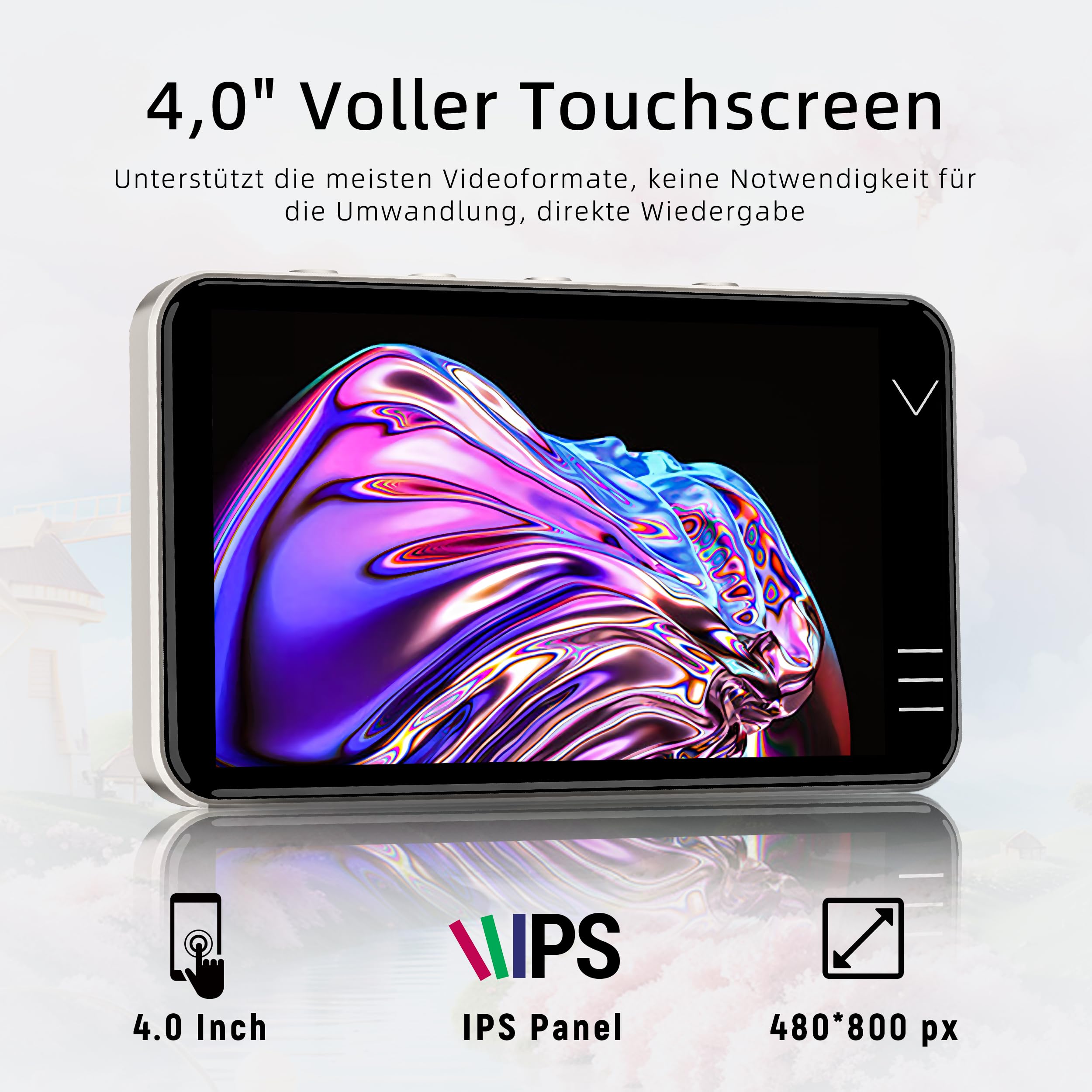 HIFI WALKER G7 Lettore MP3 Bluetooth e WiFi con Android 13, 144GB, 3GB RAM, Schermo Touch HD da 4", Lettore MP3/MP4 con Altoparlante, Fotocamera e Controllo Parentale (Bianco)