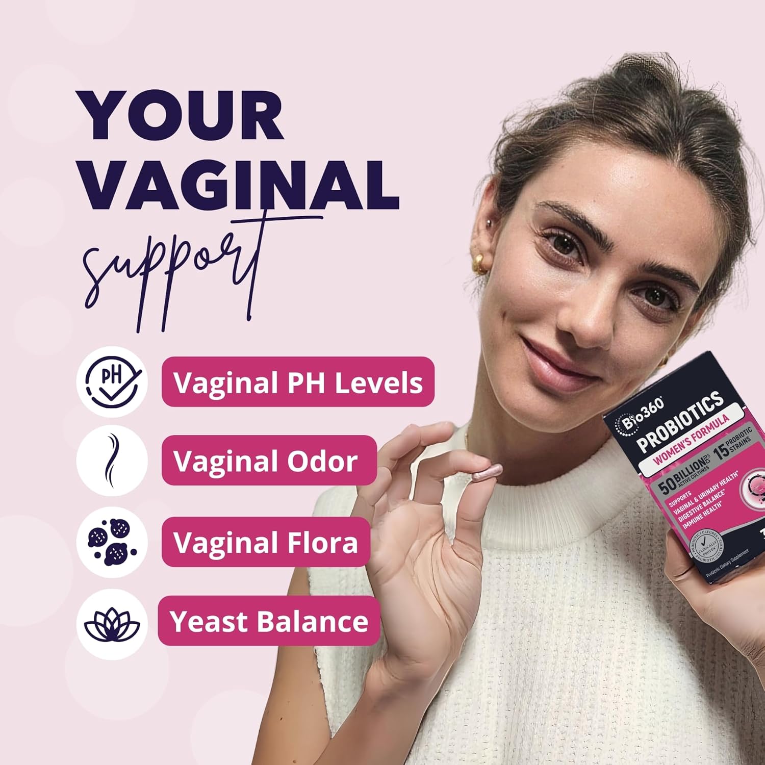 Probiotic Bundle for Vaginal Health & Brain Support – 50B CFU + 30B CFU with 15 Strains – Supports pH Balance, Vaginal Flora, Memory, Focus, Immunity, Digestion, & Mental Clarity – Shelf Stable