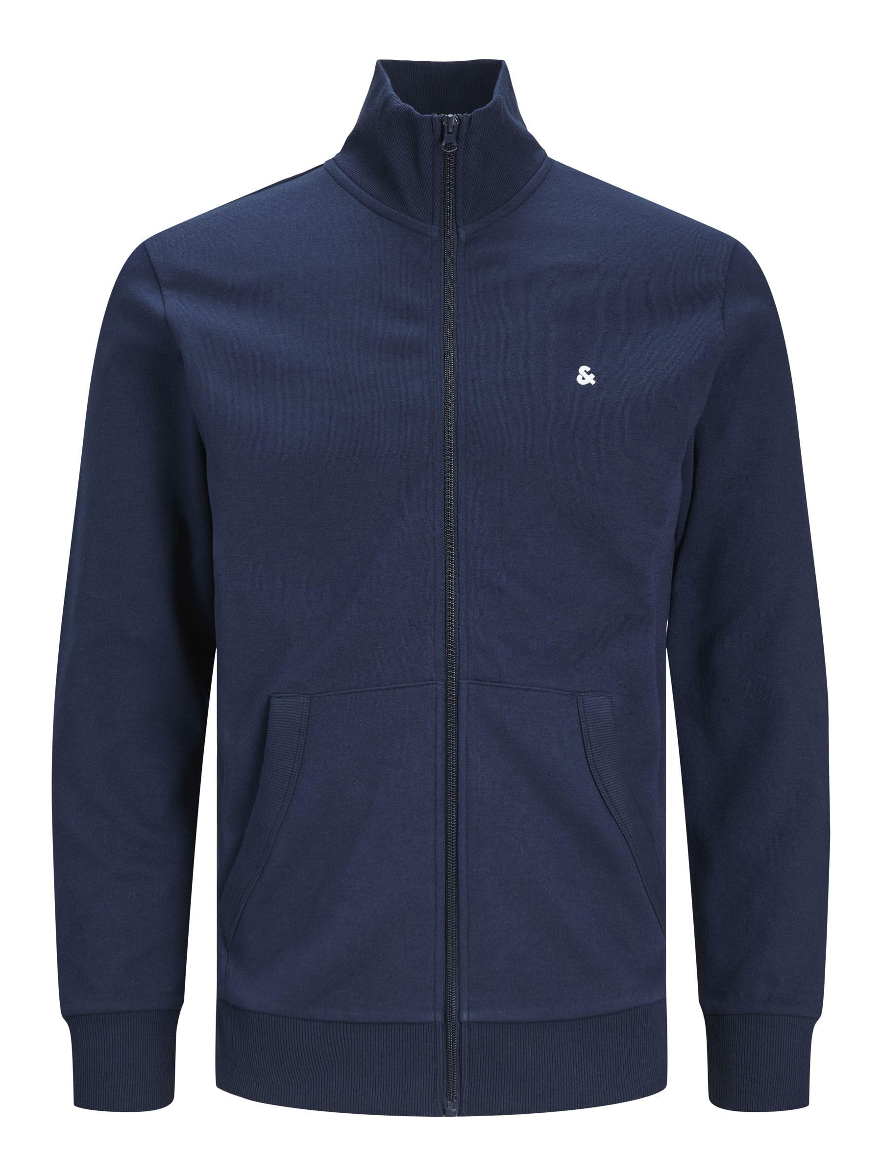 Jack & Jones mens PAULOS SWEAT ZIP PLS Sweatshirt, Navy Blazer, 4XL