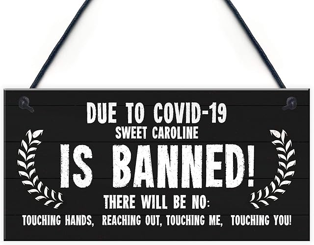 RED OCEAN Funny Bar Sign Sweet Caroline Banned Novelty Bar Pub Garden Sign Hanging Gift