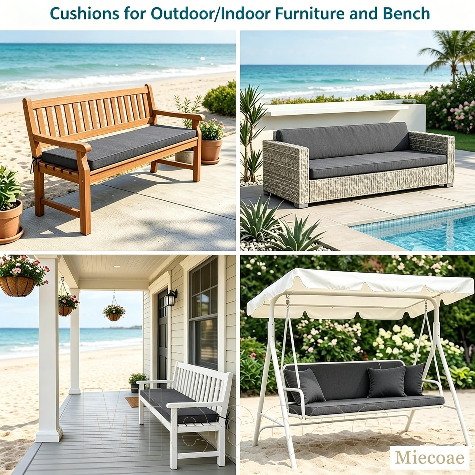 Sitzkissen Outdoor für Bank Rattanmöbel Bänke Stühle Gartenstühle Stuhl Den