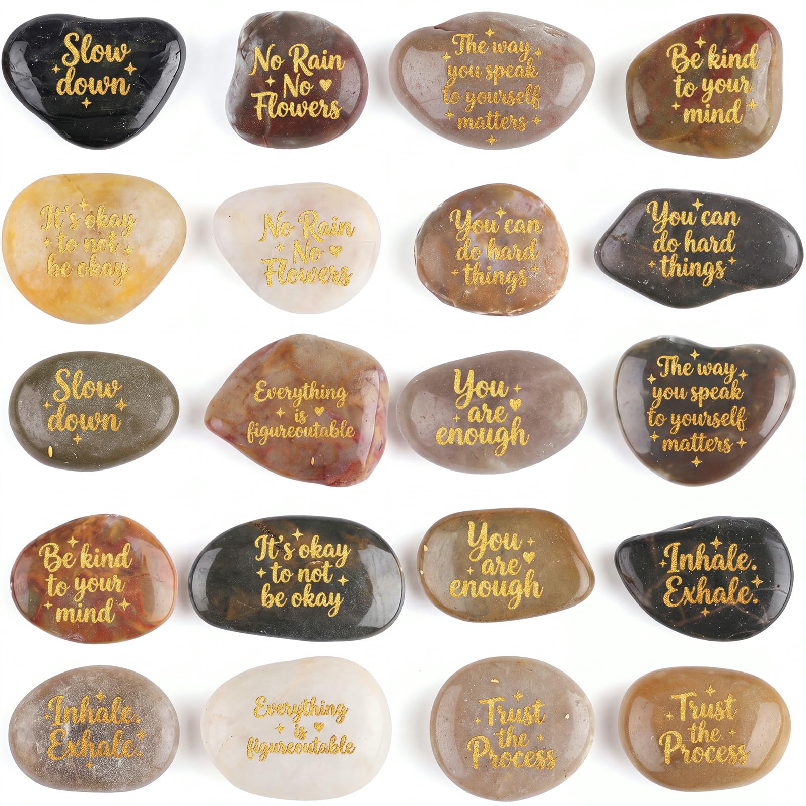 Landical 20 Pcs Inspirational Rocks Bulk Employee Gift