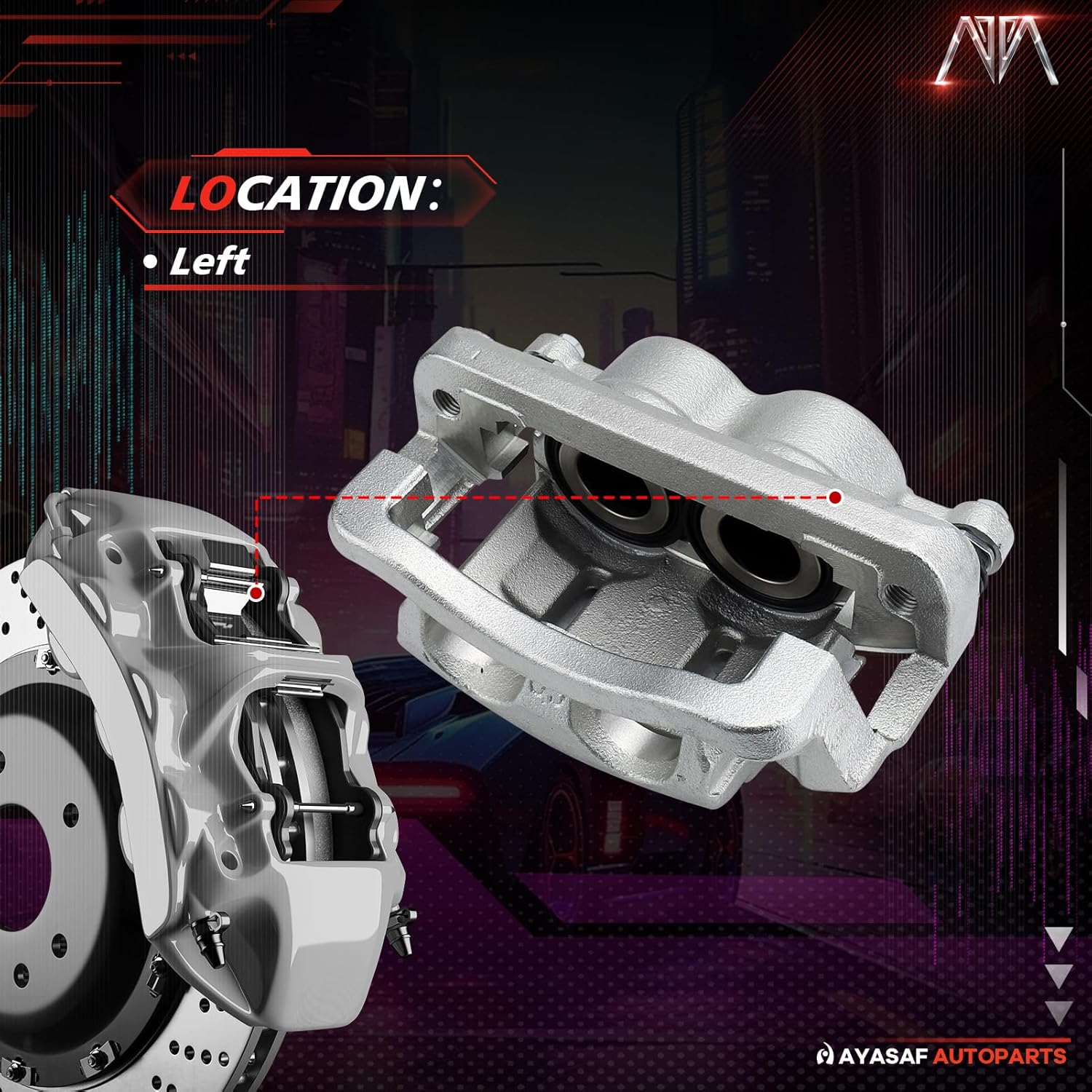 MAYASAF 18B4997 Front Driver Side Brake Caliper Fits for Ford F-350 Super Duty 2005-2012, for Ford F-450 Super Duty 2011-2012(Front Left)