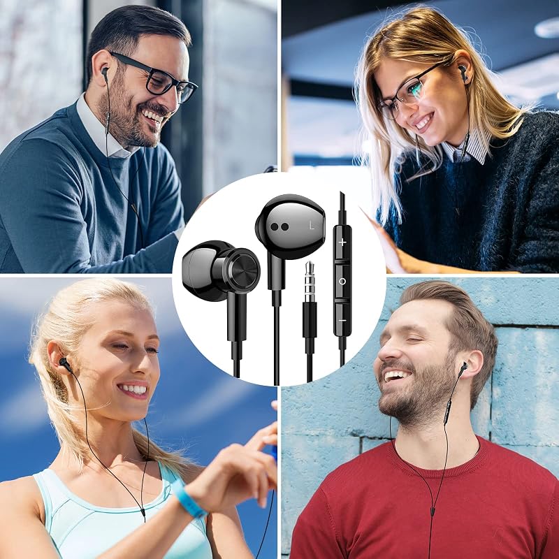 ASKUBSKU 3.5mm Jack Fülhallgató Mikrofonnal Samsung A14 A13 A23 Xiaomi Redmi Note