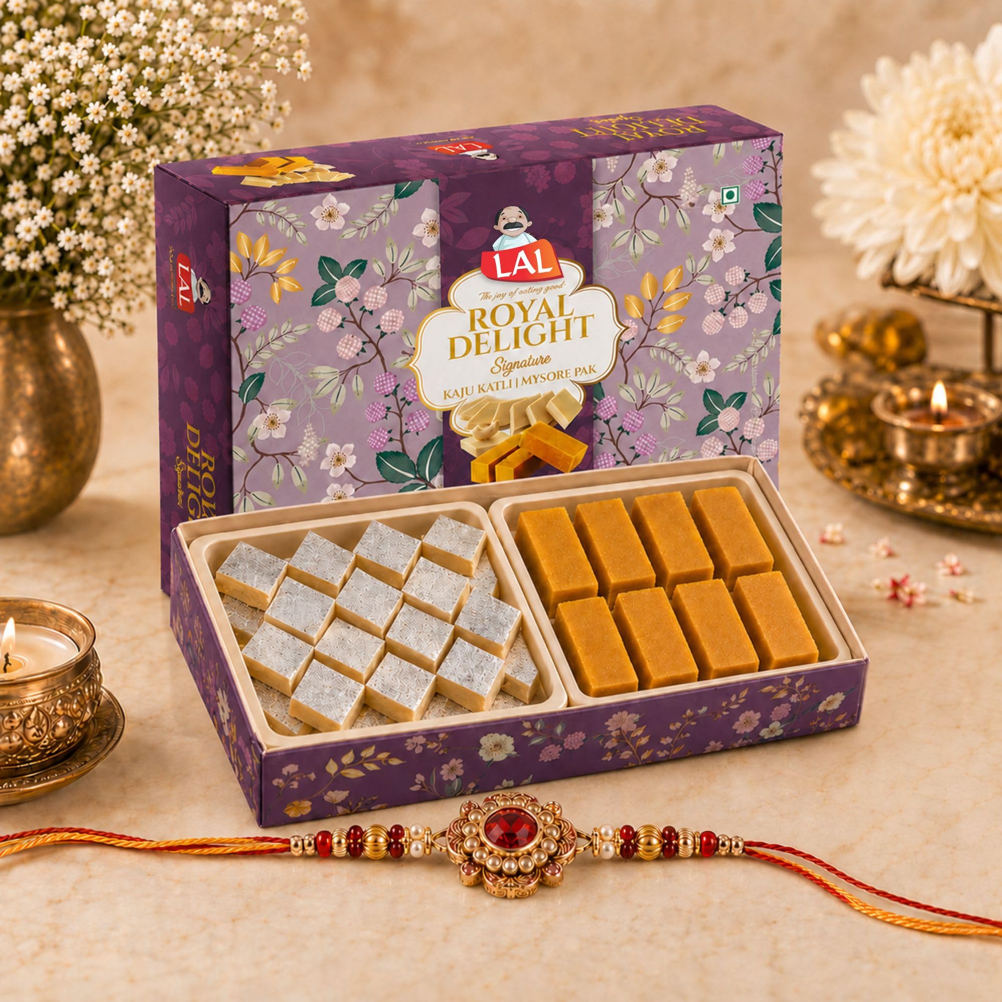 Lal Sweets Royal Delight 400g | Traditional Indian Mithai with Desi Cow Ghee | Sulfur-Free Sugar | No Artificial Flavours | Mysore Pak | Kaju Katli-picture-10