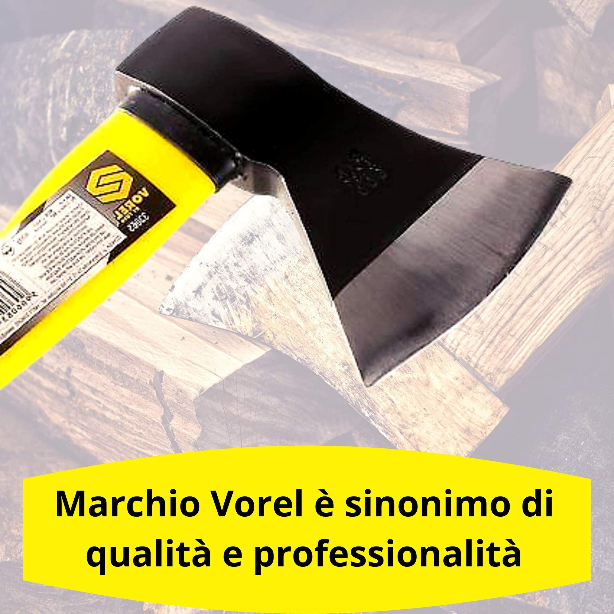 Accetta VOREL 600g Con Manico In Fibra Di Vetro E PVC - Certificata GS/TUV Per Taglio Preciso