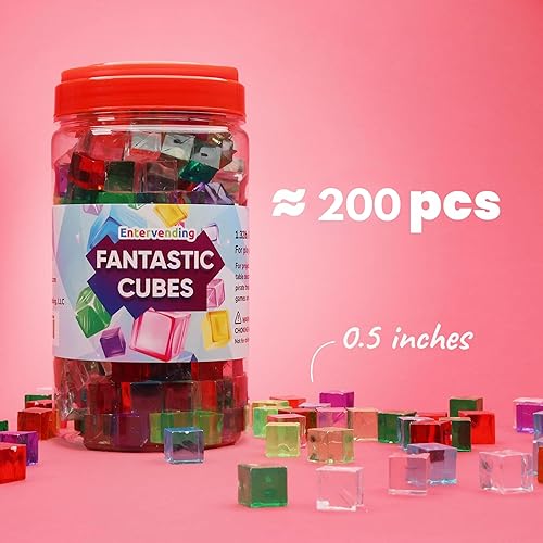 Miniatura 2 de Cubos acrílicos, piedras preciosas y cristales, diamantes falsos, tarro de 200 piezas de joyas de relleno de jarrón para manualidades, rocas de