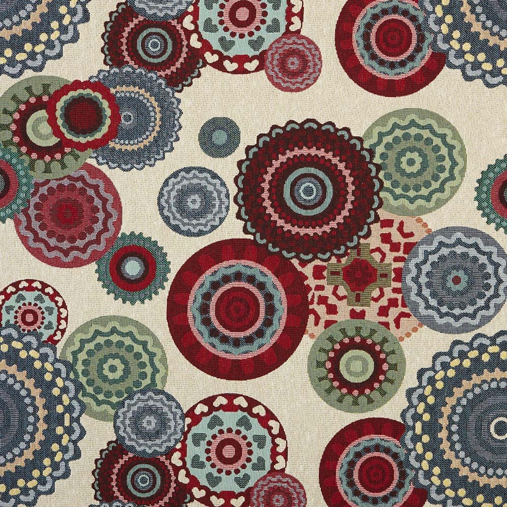 Kt KILOtela - Tela Tapicería, Jacquard Gobelino, Tapizar Sillas, Cojines, Cabecero, Sofá, Bolsos, Resistente al Desgaste, Costura, 100 cm Largo x 280 cm Ancho, Geométrico, Multicolor, 1 metro — view 64