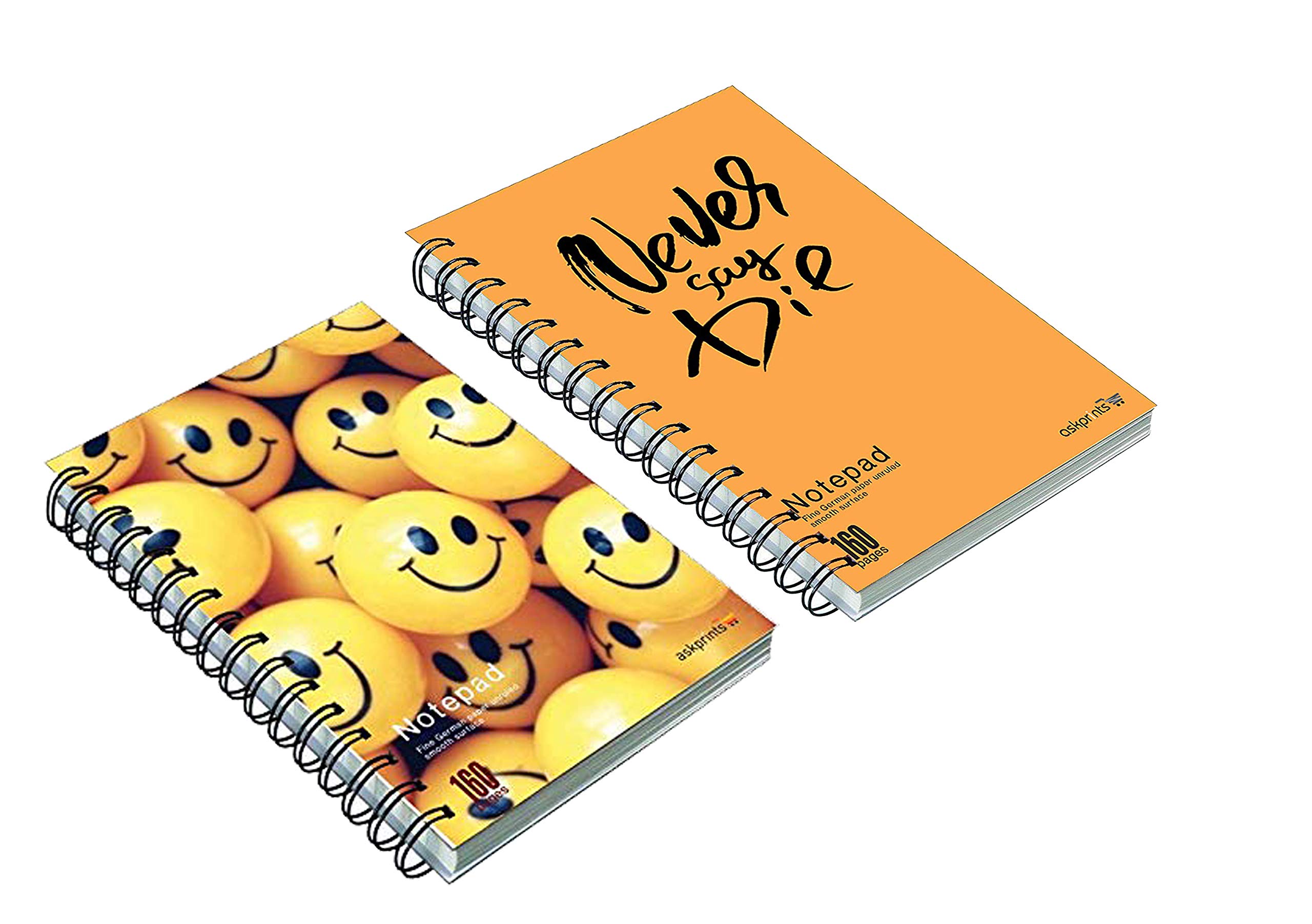 Askprints A5 Notebook (Unruled Wire Bound Spiral Notebook, Multicolor, Pack of 2)