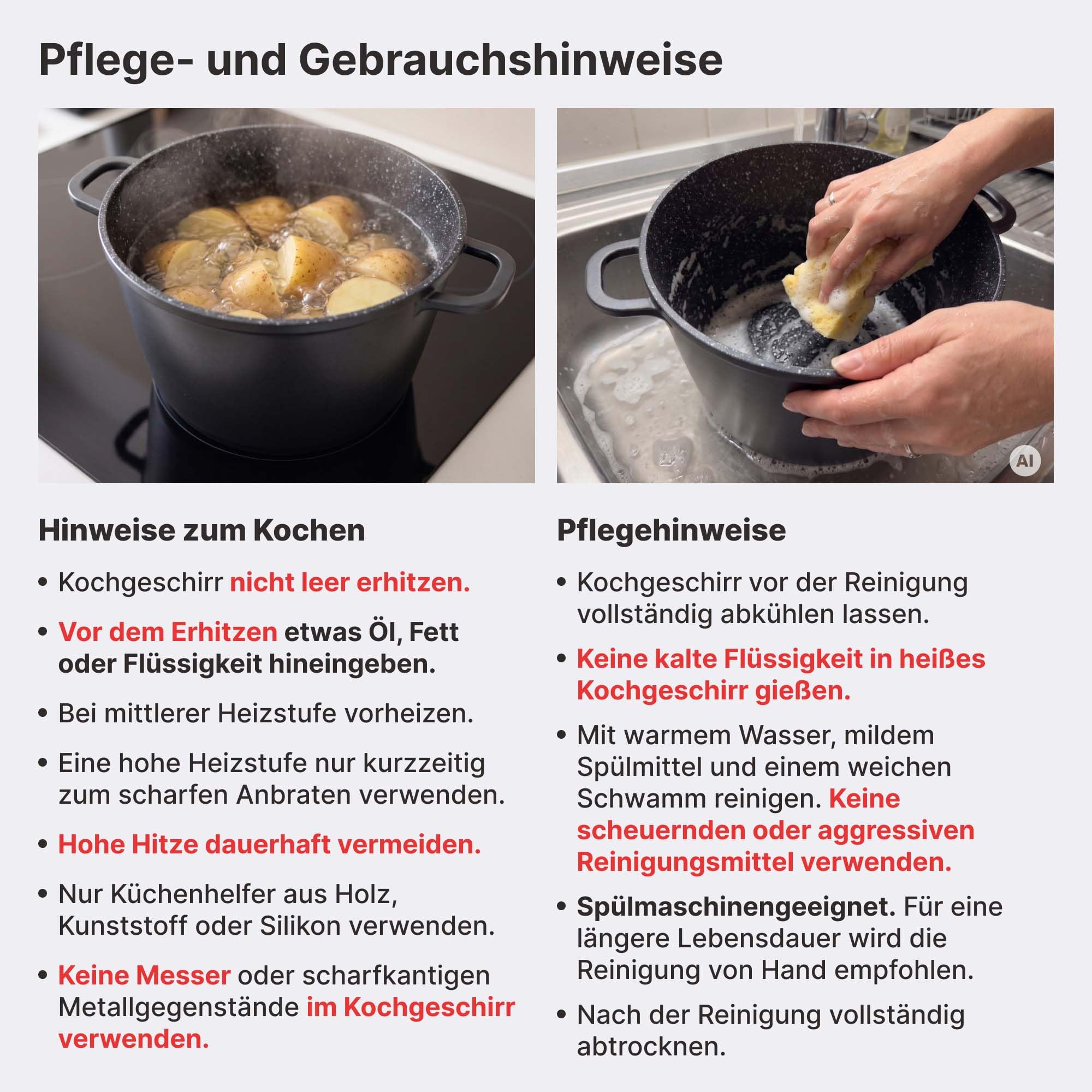 Kochtopf 10 L Suppentopf 28 cm Aluminiumguss Fleischtopf Antihaft Milchtopf Pastatopf Gemüsetopf Schmortopf Induktionstopf mit Glasdeckel Bratentopf für alle Herdarten auch Induktion