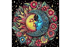 Ekuxom Sun Moon Gem Art Kits - Diamond Painting Wall Decor