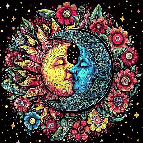 Ekuxom Sun Moon Gem Art Kits - Diamond Painting Wall Decor