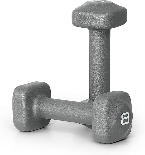 Tone Fitness Neoprene Dumbbell Weight Pairs with Anti-Roll Square Head | Multiple Options